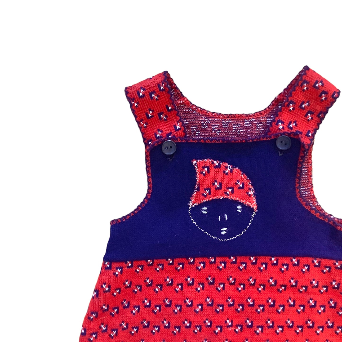 1970s  Red Knitted Dress / 9-12 Months