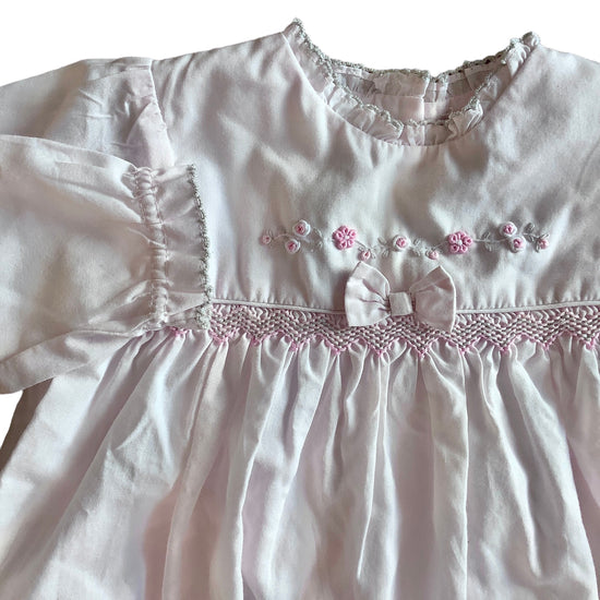 Vintage 1980s SARAH LOUISE Pale Pink Dress 6-9 Months