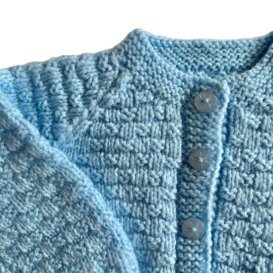 Vintage Blue Knitted Cardigan 0-6 Months